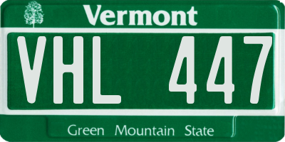 VT license plate VHL447