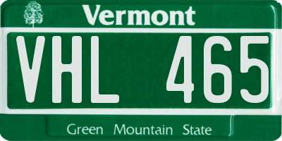 VT license plate VHL465