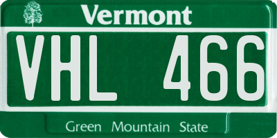 VT license plate VHL466