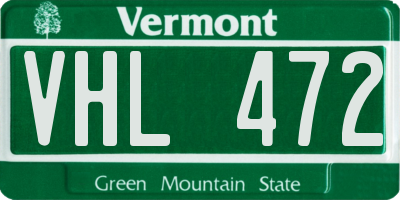VT license plate VHL472