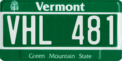 VT license plate VHL481