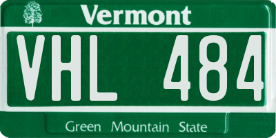 VT license plate VHL484