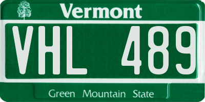 VT license plate VHL489