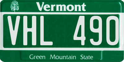 VT license plate VHL490