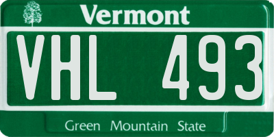VT license plate VHL493