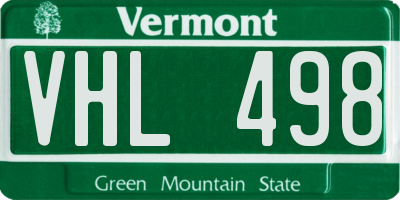 VT license plate VHL498