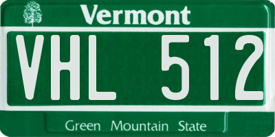 VT license plate VHL512
