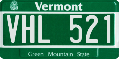 VT license plate VHL521