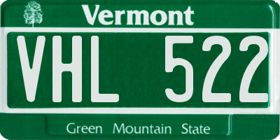 VT license plate VHL522
