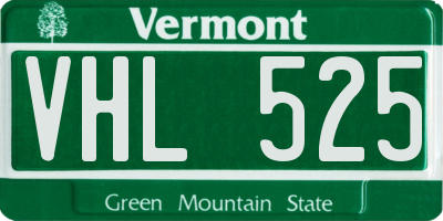 VT license plate VHL525