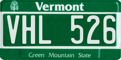VT license plate VHL526