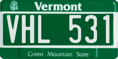 VT license plate VHL531