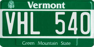 VT license plate VHL540