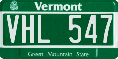 VT license plate VHL547
