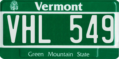 VT license plate VHL549