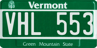 VT license plate VHL553