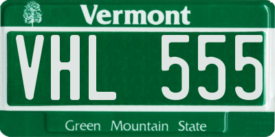 VT license plate VHL555