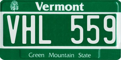 VT license plate VHL559
