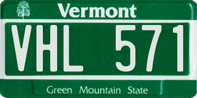 VT license plate VHL571