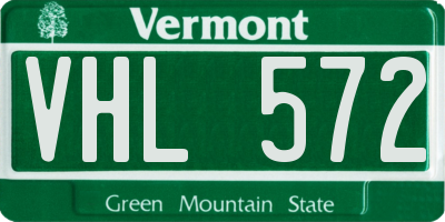 VT license plate VHL572