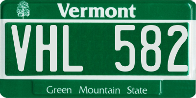VT license plate VHL582