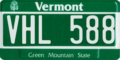 VT license plate VHL588