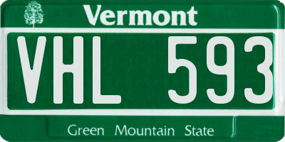 VT license plate VHL593