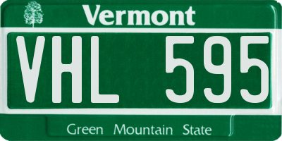 VT license plate VHL595