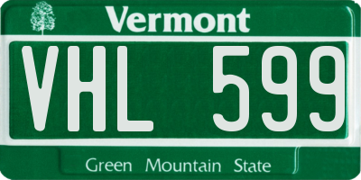 VT license plate VHL599