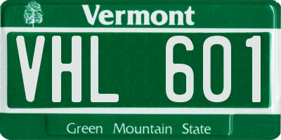 VT license plate VHL601