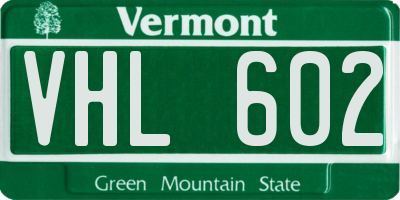 VT license plate VHL602