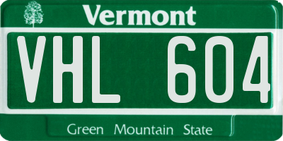 VT license plate VHL604
