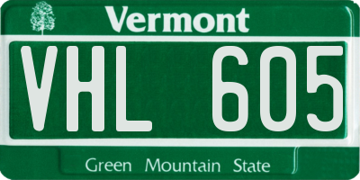 VT license plate VHL605