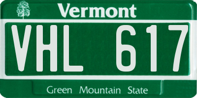 VT license plate VHL617