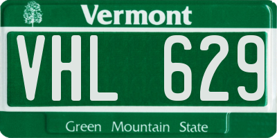 VT license plate VHL629