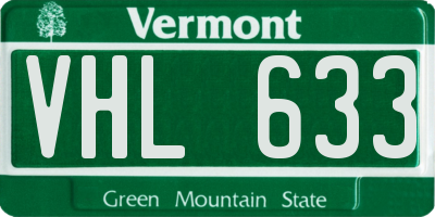 VT license plate VHL633