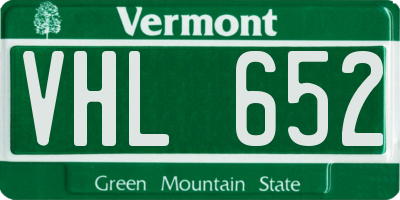 VT license plate VHL652