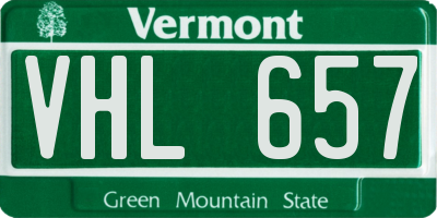 VT license plate VHL657
