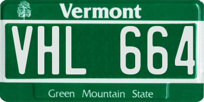 VT license plate VHL664