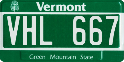 VT license plate VHL667