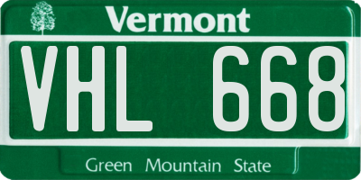 VT license plate VHL668