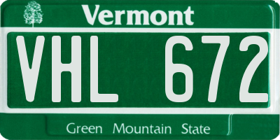 VT license plate VHL672