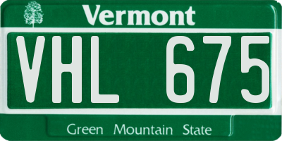 VT license plate VHL675