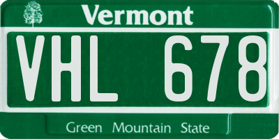 VT license plate VHL678