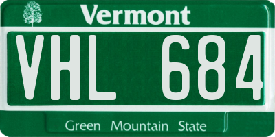 VT license plate VHL684