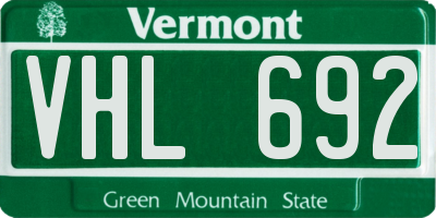 VT license plate VHL692