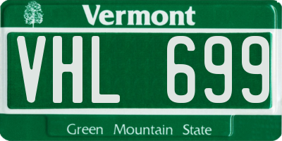 VT license plate VHL699