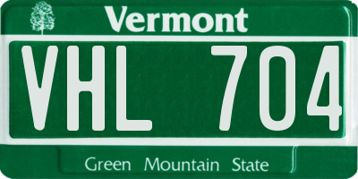 VT license plate VHL704