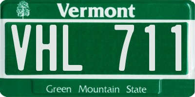 VT license plate VHL711