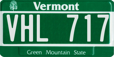 VT license plate VHL717